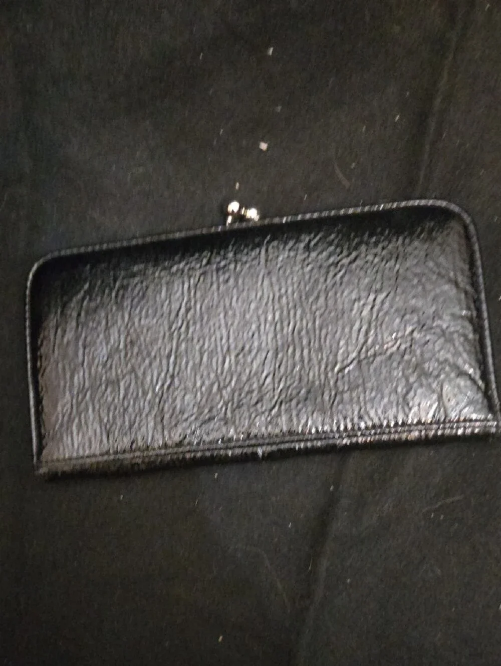 Big Buddha Black Textured Frame Clasp Clutch W Kiss. Lock
